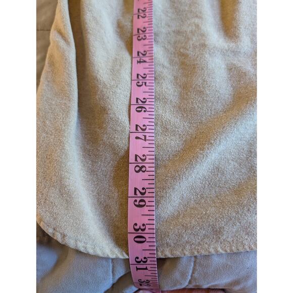 VINTAGE L.L.BEAN Men's M Work Shirt Tan Khaki Cotton Made Bulgaria Workwear - Picture 8 of 8